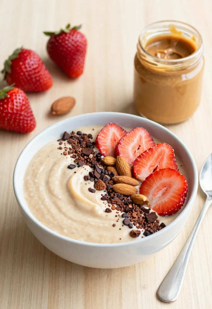 18 Strawberry Smoothie Bowl Recipes for Breakfast - 2. Strawberry Almond Butter Smoothie Bowl 1