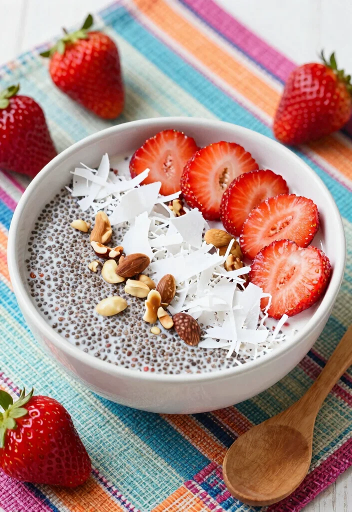 18 Strawberry Smoothie Bowl Recipes for Breakfast - 3. Strawberry Coconut Chia Bowl 1