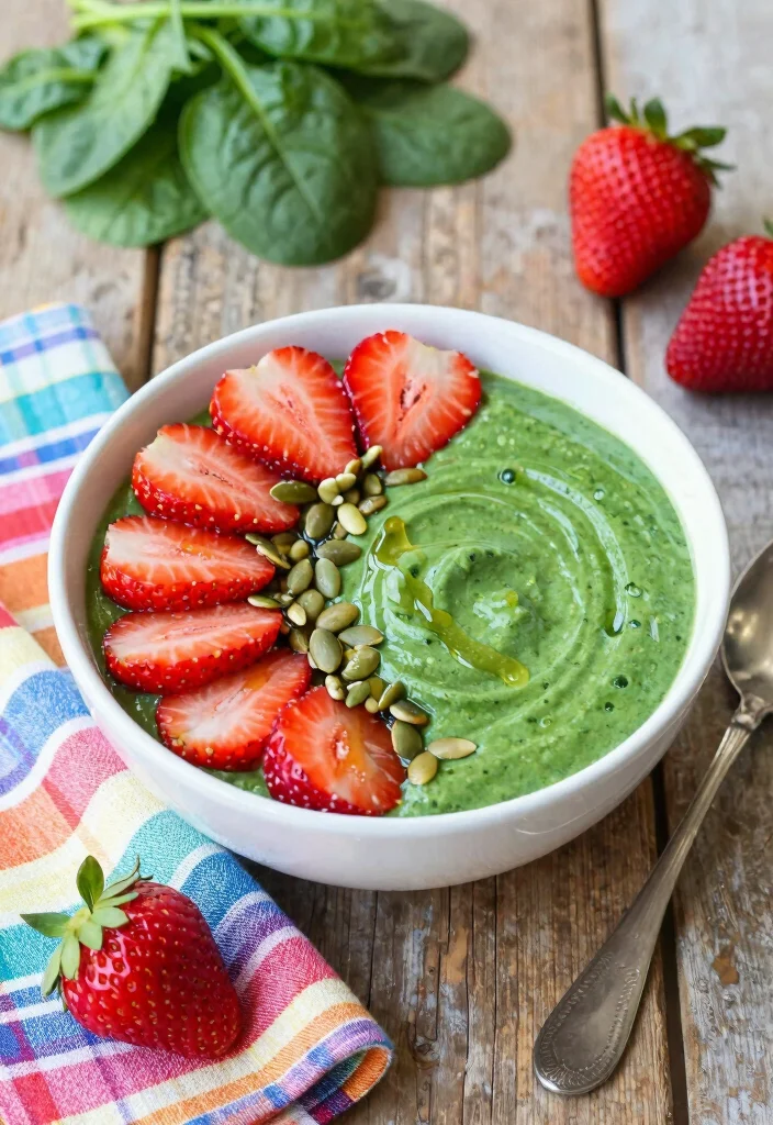 18 Strawberry Smoothie Bowl Recipes for Breakfast - 4. Strawberry Spinach Smoothie Bowl 1