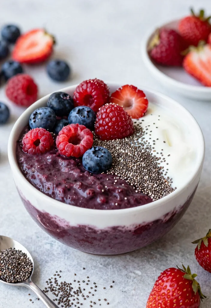 18 Tropical Acai Smoothie Bowl Recipes at Home - 9. Acai Berry Chia Bowl 1