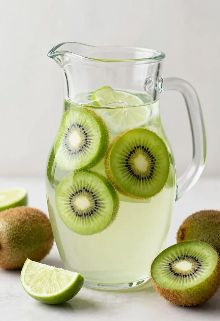 19 Aesthetic Detox Water Recipes for Pinterest-Style Photos and Clean Eating - 12. Kiwi & Lime Delight 1