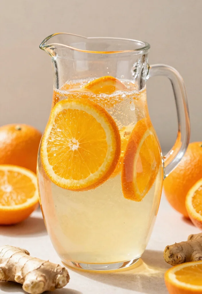19 Aesthetic Detox Water Recipes for Pinterest-Style Photos and Clean Eating - 19. Sparkling Orange & Ginger Fusion 1