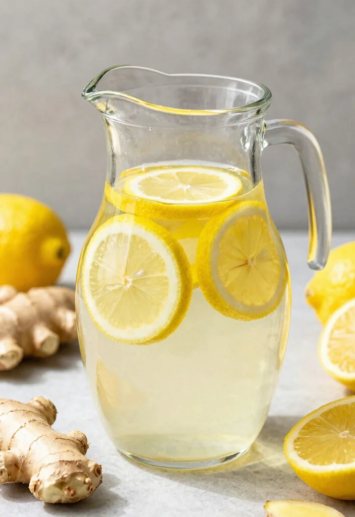 19 Aesthetic Detox Water Recipes for Pinterest-Style Photos and Clean Eating - 5. Ginger & Lemon Zing 1