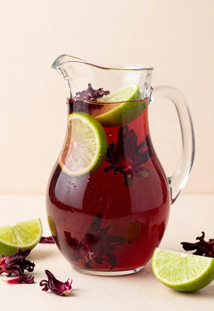 19 Aesthetic Detox Water Recipes for Pinterest-Style Photos and Clean Eating - 6. Hibiscus & Lime Cooler 1