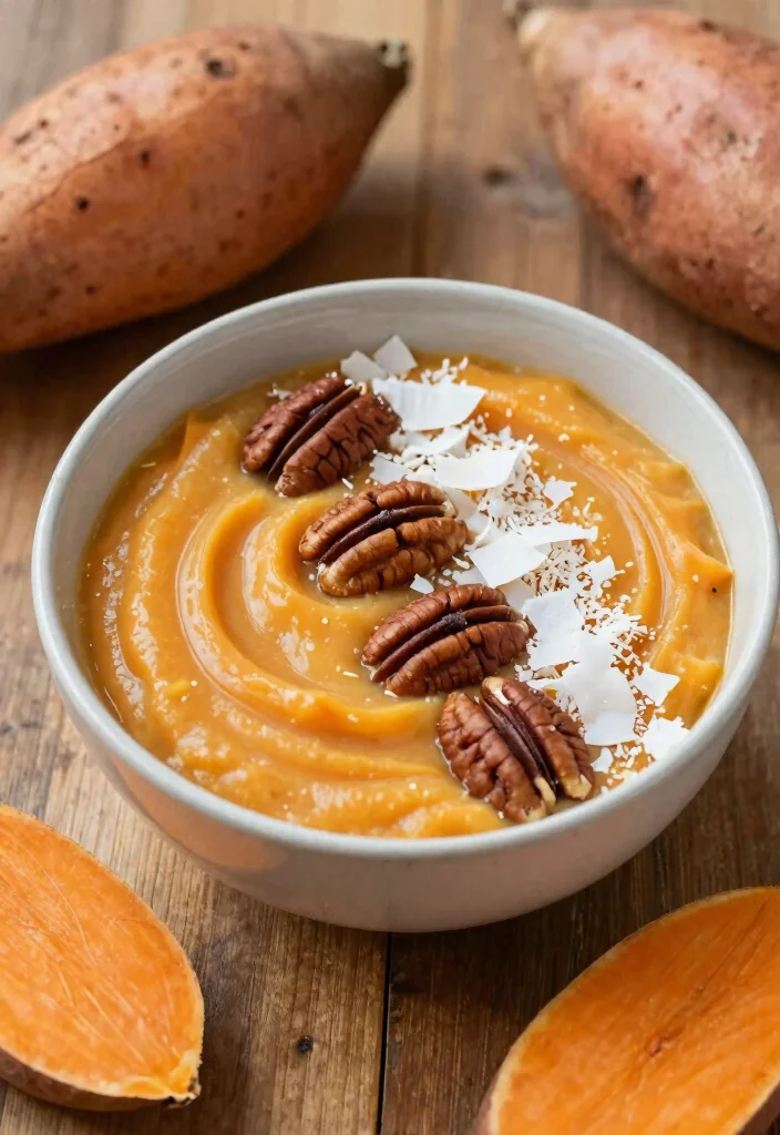 19 Breakfast Smoothie Bowl Recipes for Busy Mornings - 12. Sweet Potato Smoothie Bowl 1
