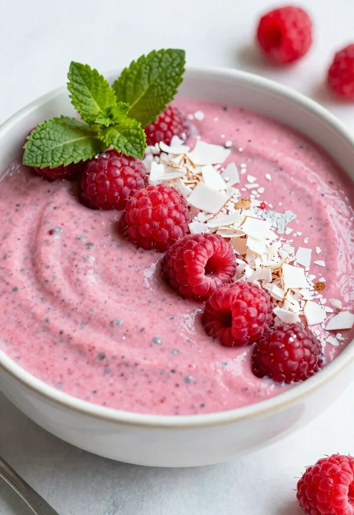 19 Breakfast Smoothie Bowl Recipes for Busy Mornings - 14. Raspberry Chia Smoothie Bowl 1