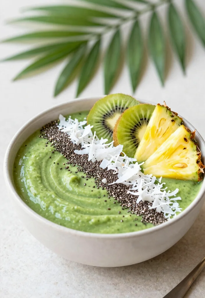 19 Breakfast Smoothie Bowl Recipes for Busy Mornings - 2. Tropical Green Smoothie Bowl 1