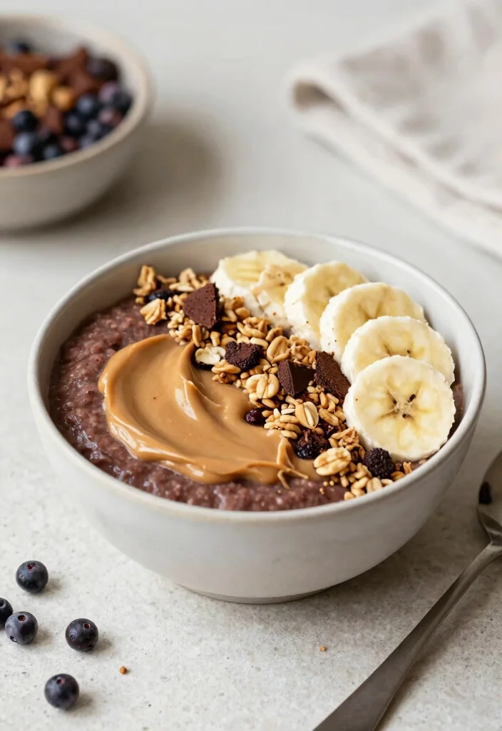 19 Breakfast Smoothie Bowl Recipes for Busy Mornings - 4. Peanut Butter Acai Bowl 1