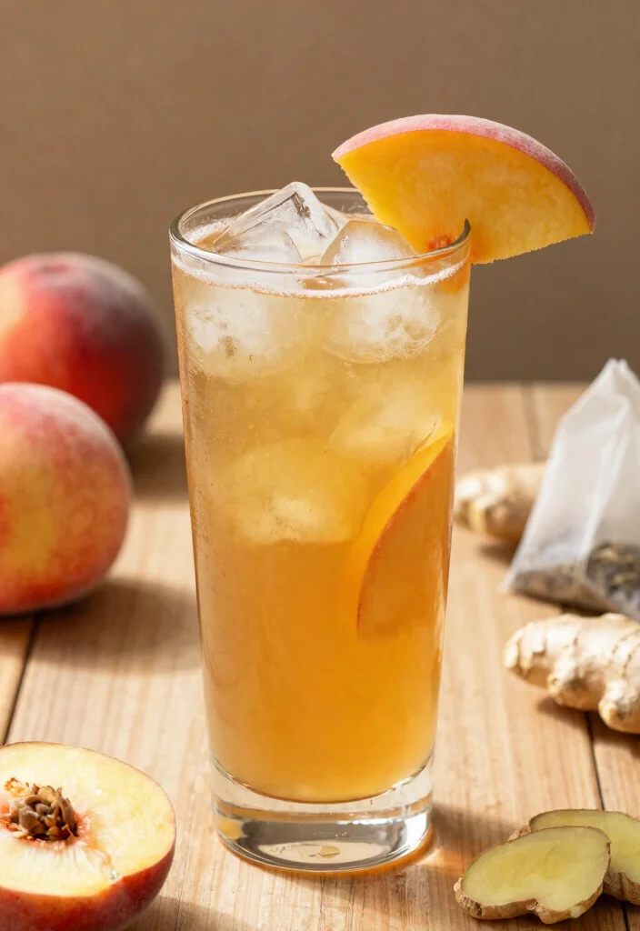 19 Detox Drinks for Clear Skin That Support Hydration and Natural Glow - 17. Ginger Peach Iced Tea 1