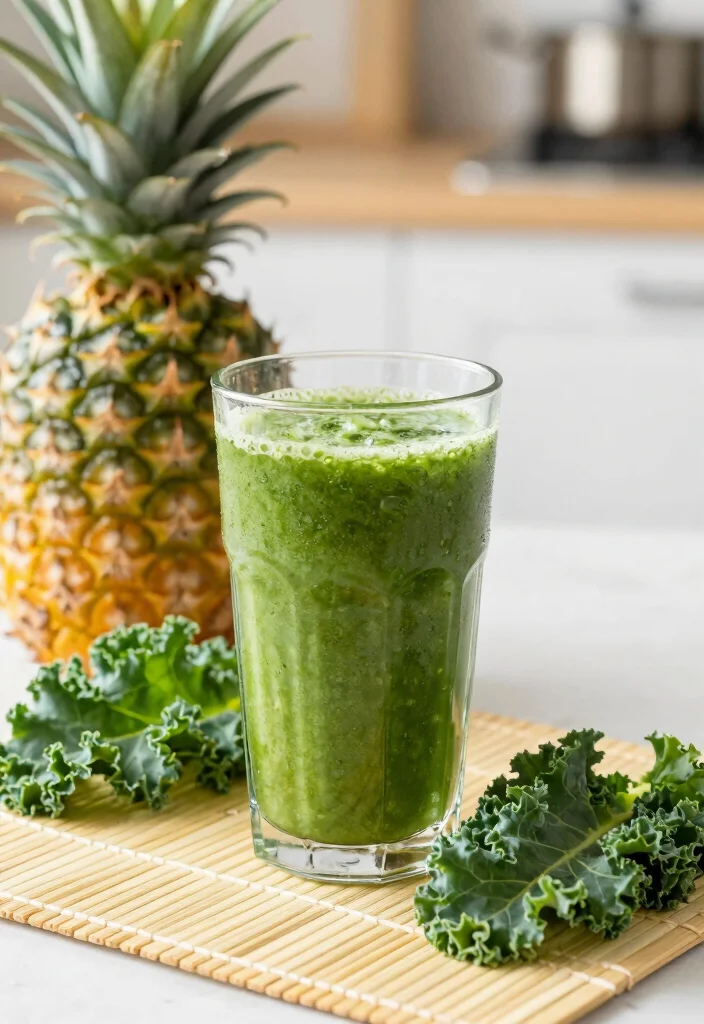 19 Detox Smoothie Recipes for Daily Cleanse, Energy Balance, and Gut Support - 11. Kale Pineapple Detox Smoothie 1