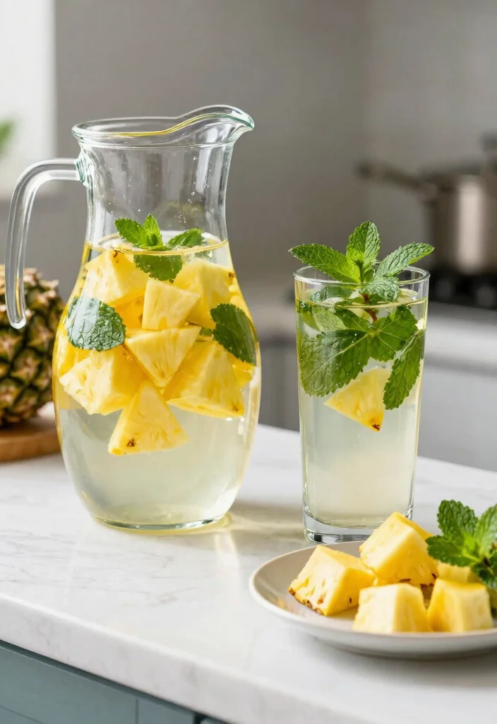 19 Detox Water Recipes for Clear Skin and Acne-Prone Complexions (Gentle Daily Support) - 7. Tropical Pineapple Mint 1