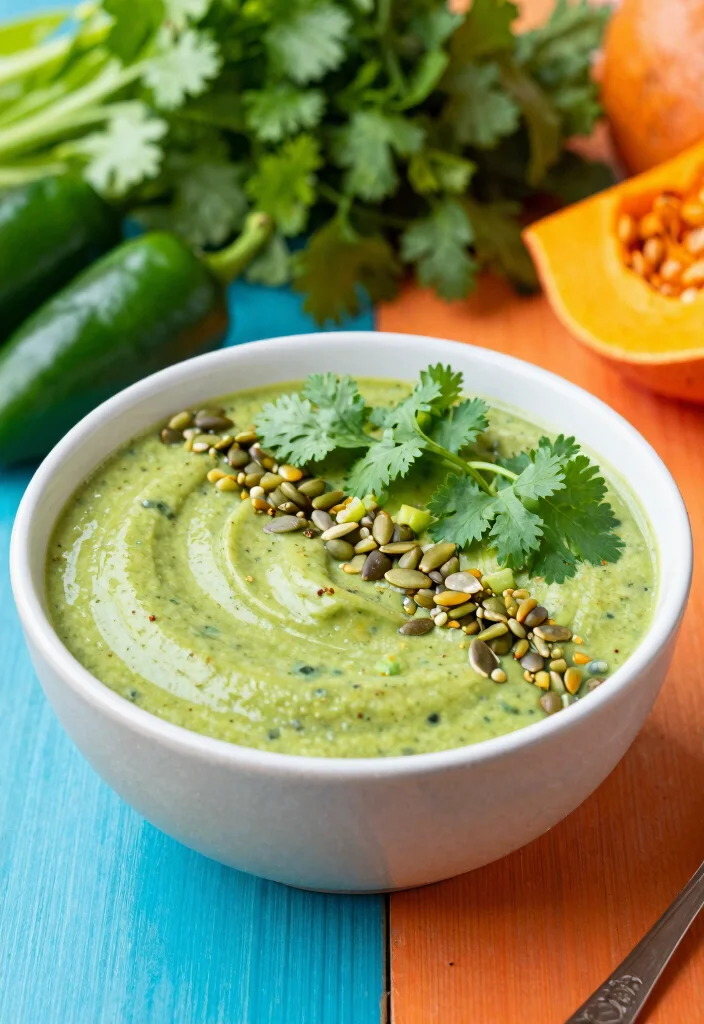 19 Green Smoothie Bowl Recipes for Detox - 10. Spicy Green Smoothie Bowl 1