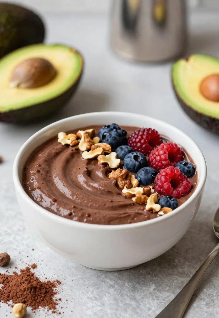 19 Green Smoothie Bowl Recipes for Detox - 18. Chocolate Avocado Bowl 1