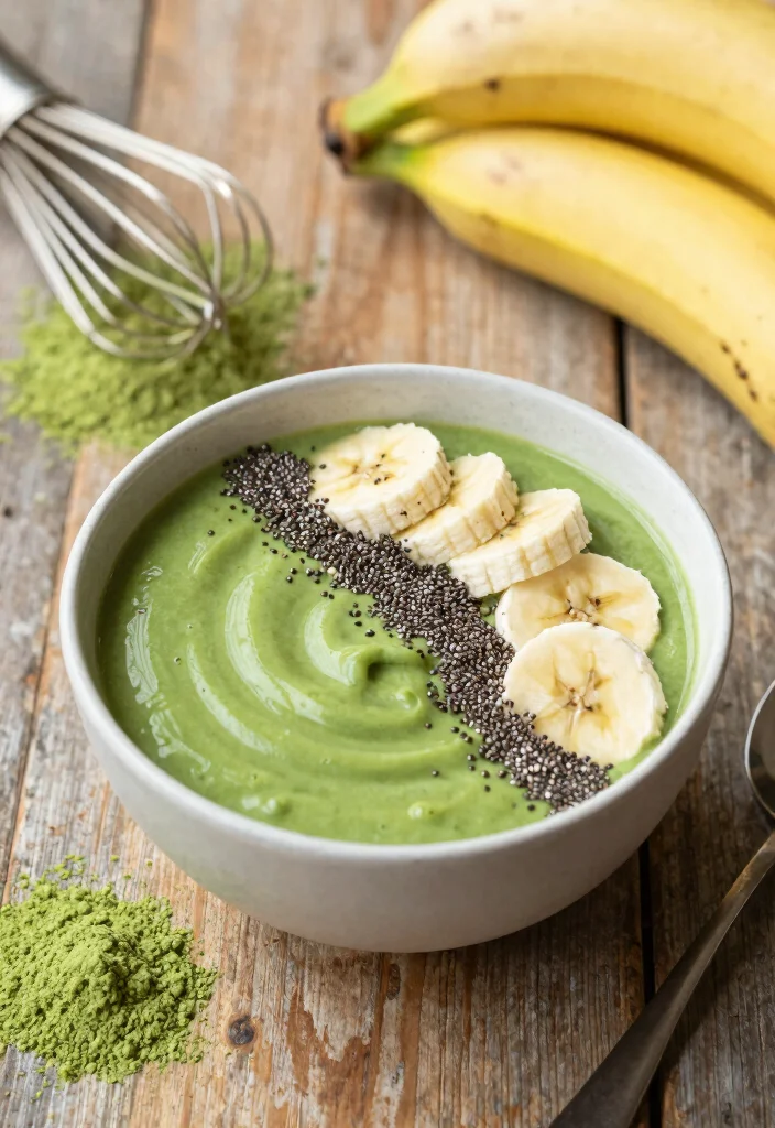 19 Green Smoothie Bowl Recipes for Detox - 4. Matcha Green Tea Bowl 1