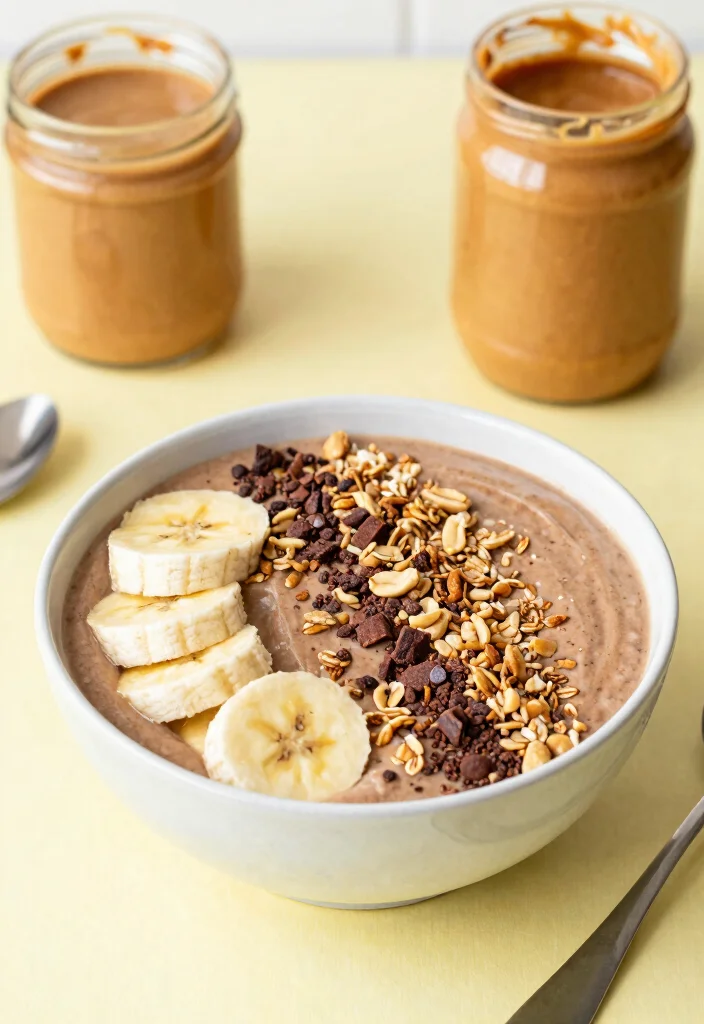 19 Green Smoothie Bowl Recipes for Detox - 5. Peanut Butter Banana Bowl 1