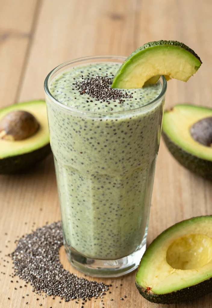 19 Healthy Avocado Smoothie Recipes for Breakfast - 11. Avocado Chia Seed Smoothie 1