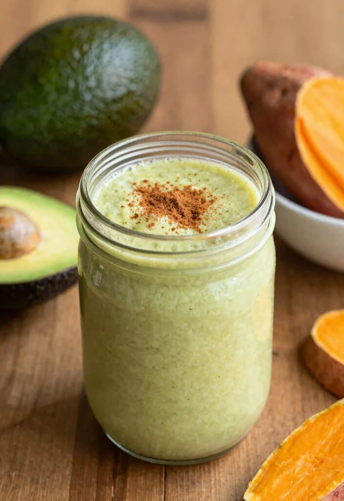 19 Healthy Avocado Smoothie Recipes for Breakfast - 14. Avocado Sweet Potato Smoothie 1