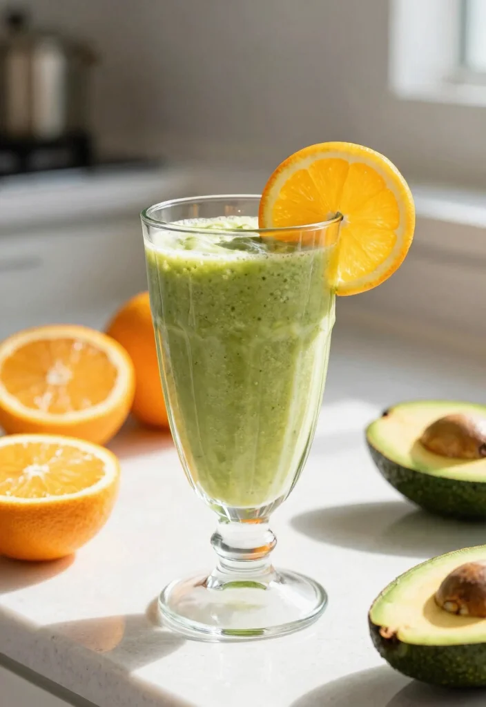 19 Healthy Avocado Smoothie Recipes for Breakfast - 15. Avocado Citrus Smoothie 1