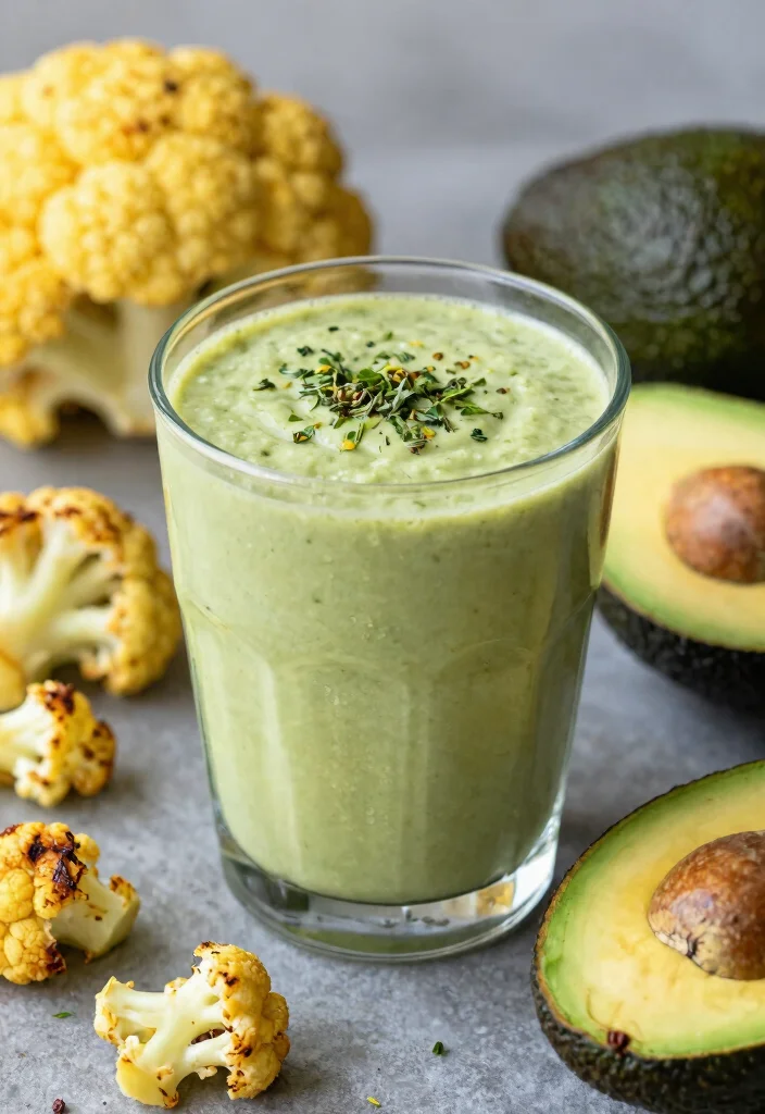 19 Healthy Avocado Smoothie Recipes for Breakfast - 18. Avocado Cauliflower Smoothie 1