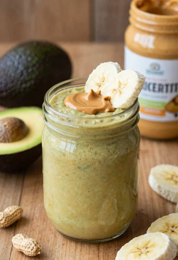 19 Healthy Avocado Smoothie Recipes for Breakfast - 5. Peanut Butter Avocado Smoothie 1