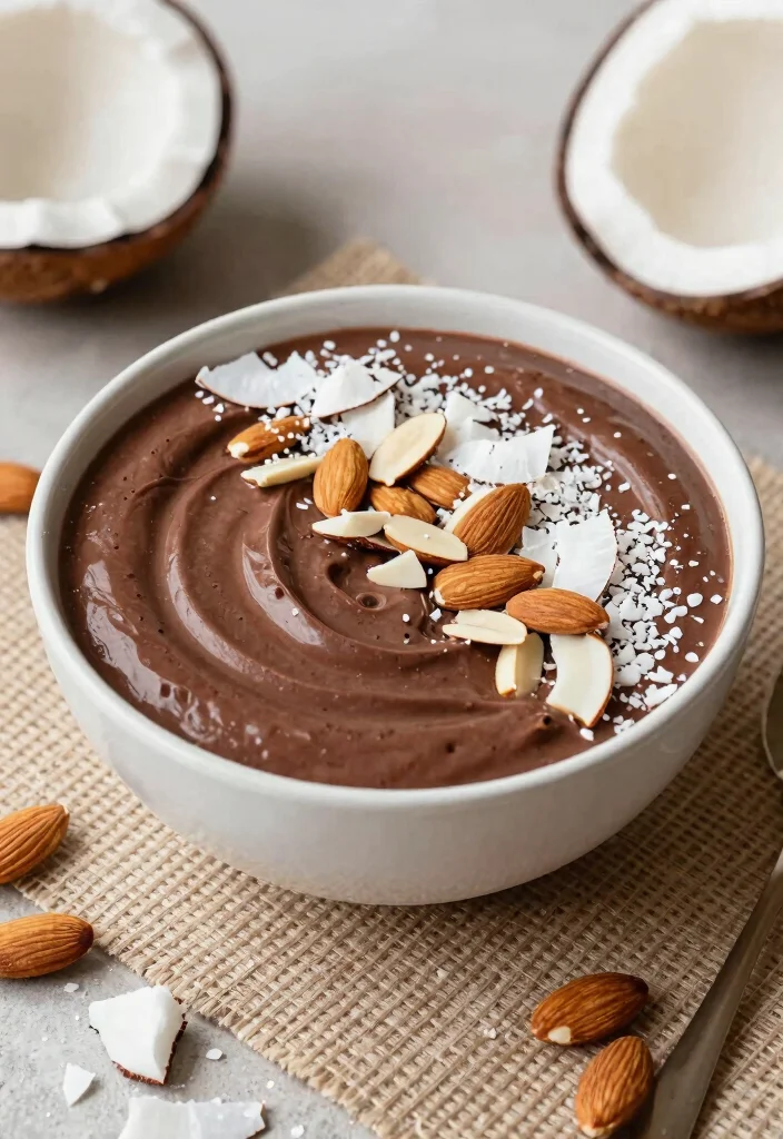 19 Healthy Smoothie Bowl Recipes for Clean Eating - 10. Almond Joy Smoothie Bowl 1