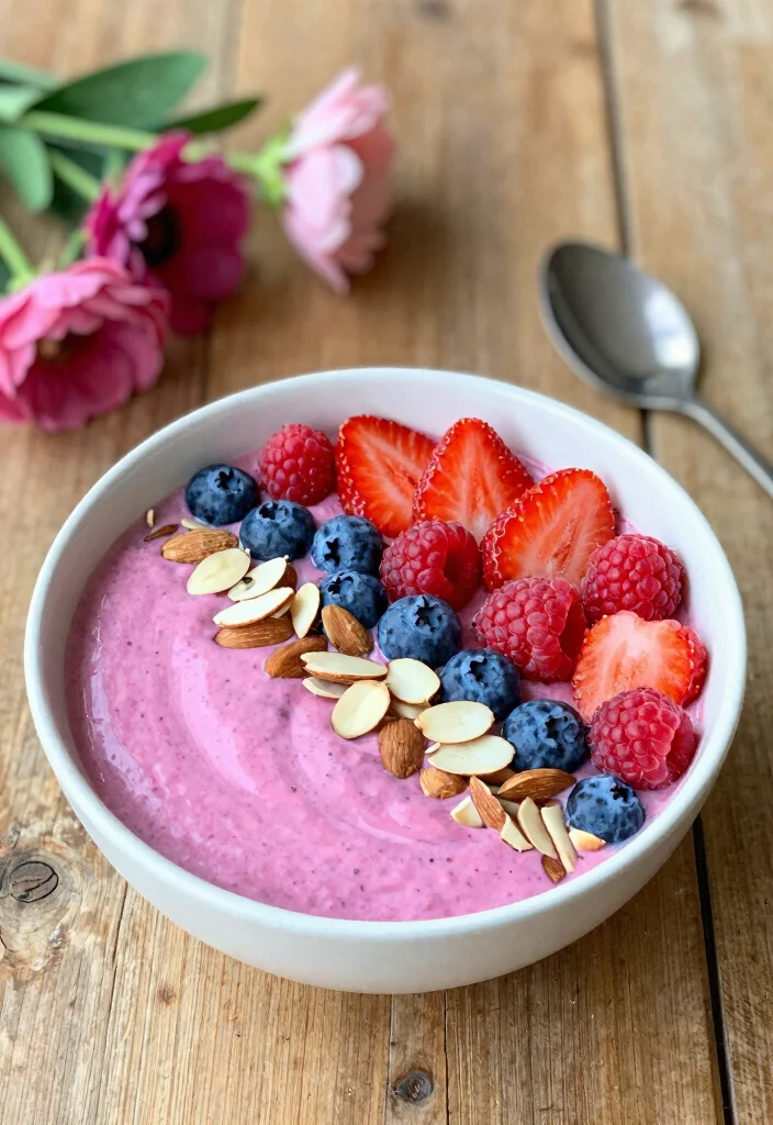 19 Healthy Smoothie Bowl Recipes for Clean Eating - 2. Berry Bliss Smoothie Bowl 1