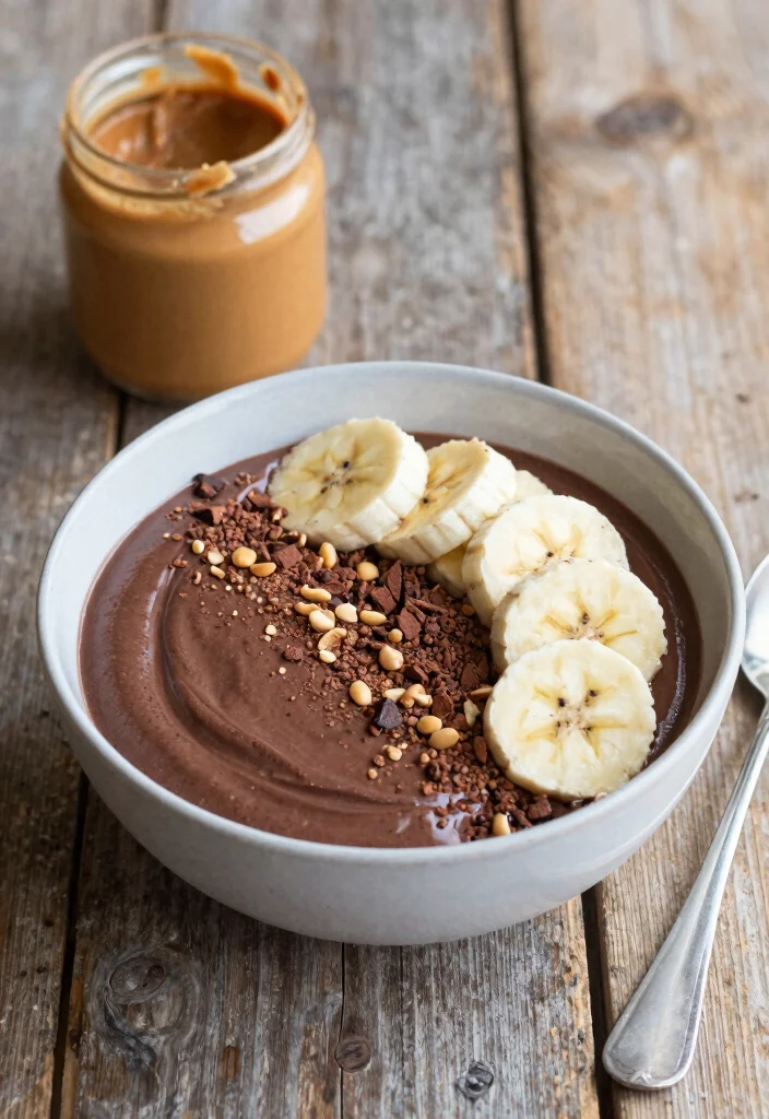 19 Healthy Smoothie Bowl Recipes for Clean Eating - 4. Chocolate Peanut Butter Bliss Bowl 1