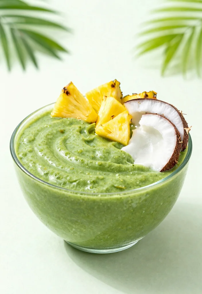 19 Smoothie Bowl Base Ideas Including No Banana Options - 14. Tropical Green Base 1
