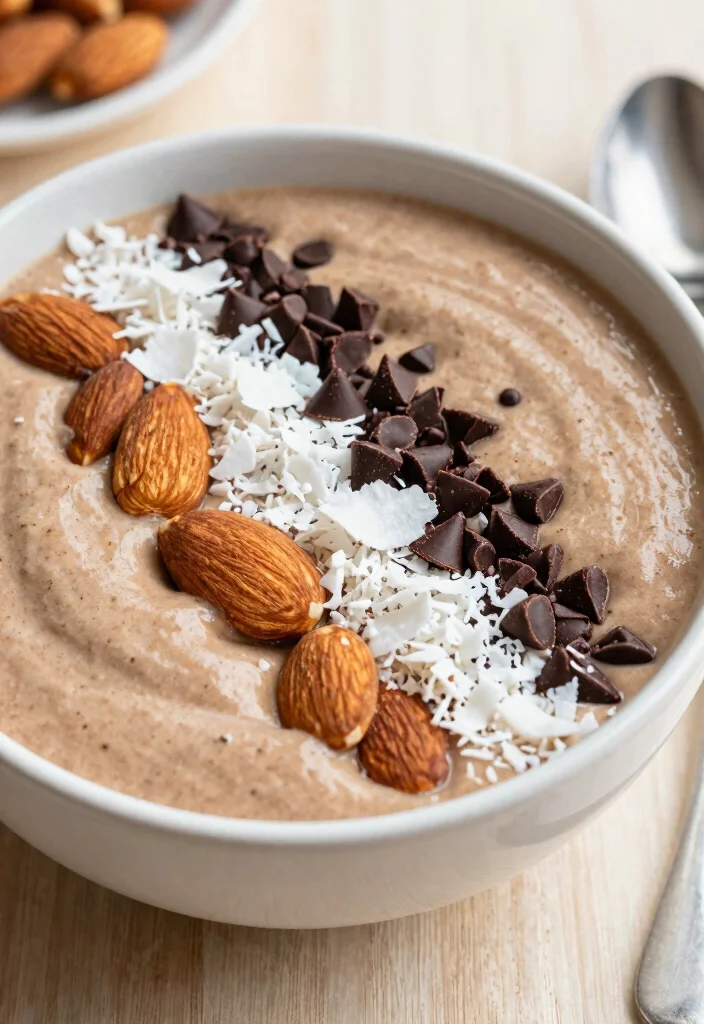 19 Smoothie Bowl Base Ideas Including No Banana Options - 17. Almond Joy Inspired Base 1
