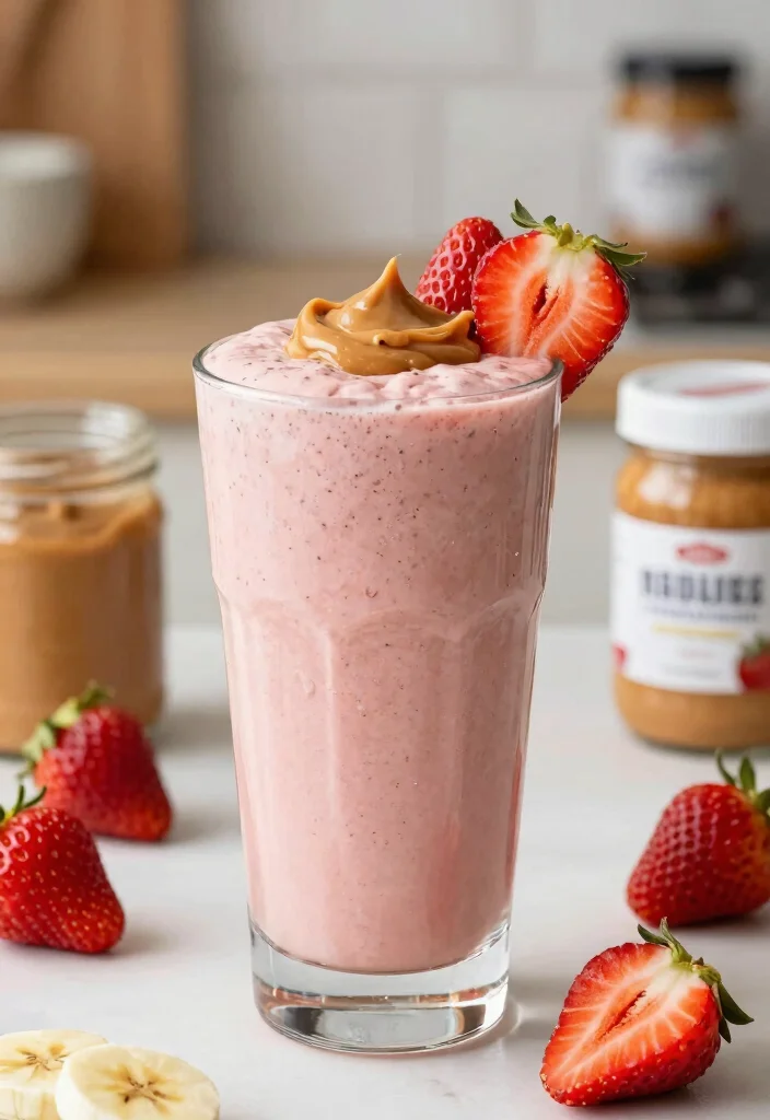 19 Strawberry Banana Smoothie Recipes Everyone Loves - 10. Strawberry Banana Nut Butter Smoothie 1