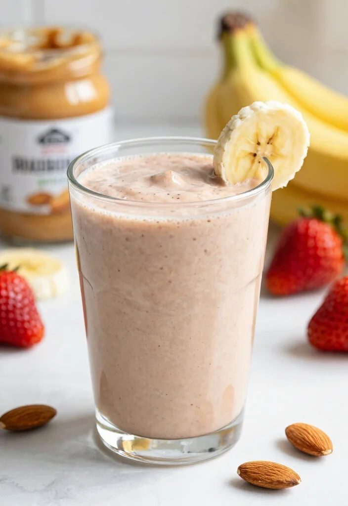 19 Strawberry Banana Smoothie Recipes Everyone Loves - 12. Strawberry Banana Almond Butter Smoothie 1