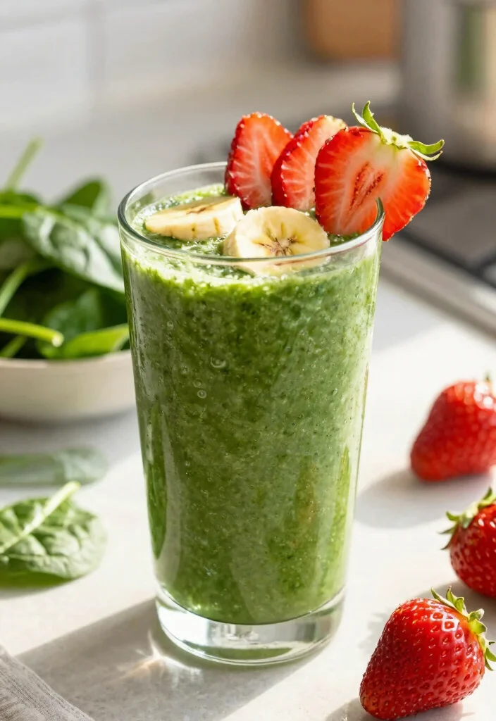 19 Strawberry Banana Smoothie Recipes Everyone Loves - 2. Strawberry Banana Spinach Smoothie 1