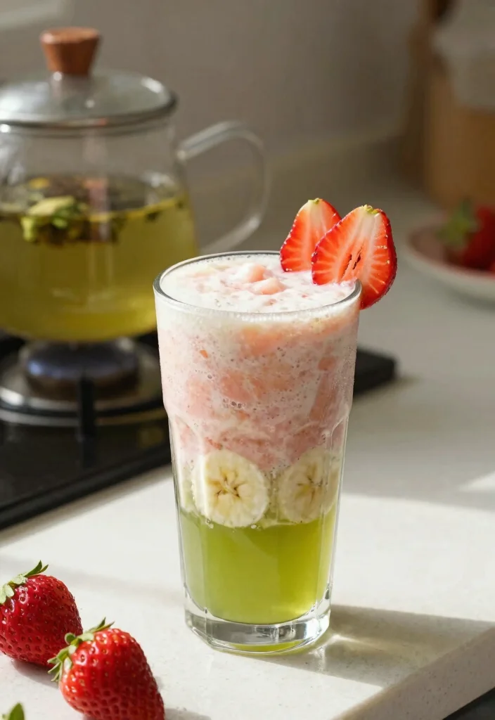 19 Strawberry Banana Smoothie Recipes Everyone Loves - 9. Strawberry Banana Green Tea Smoothie 1