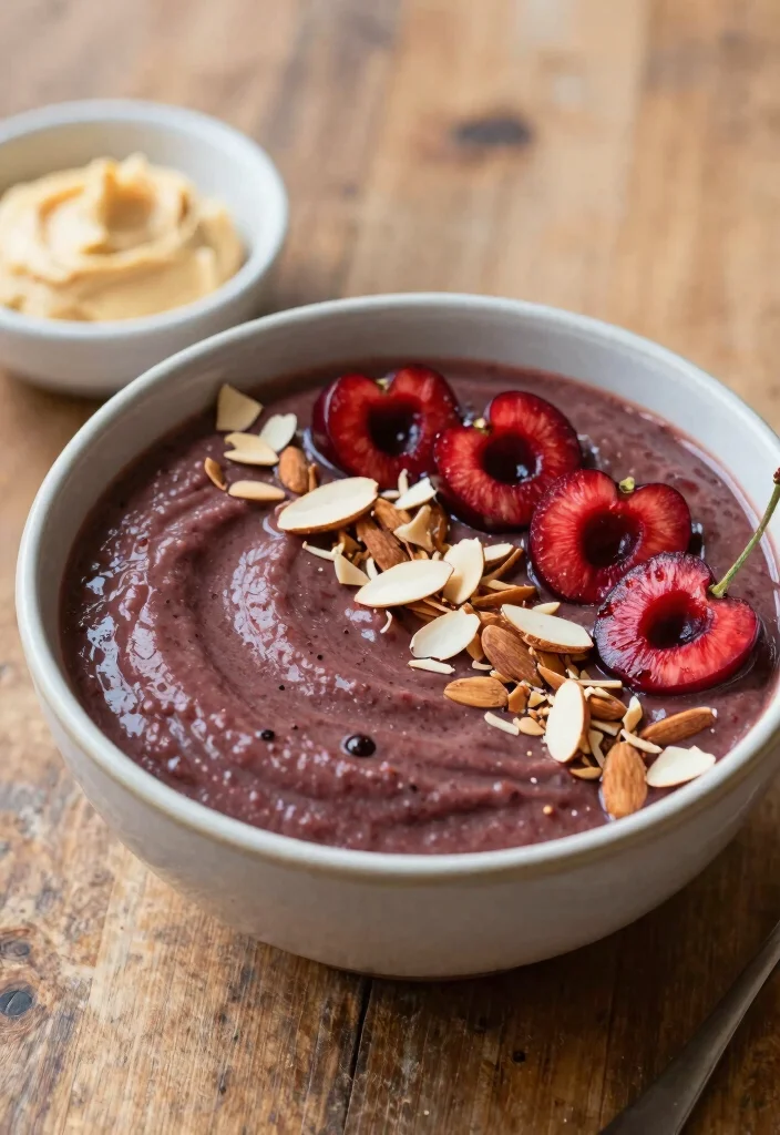 19 Thick Smoothie Bowl Recipes That Stay Creamy - 10. Sweet Cherry Almond Bowl 1