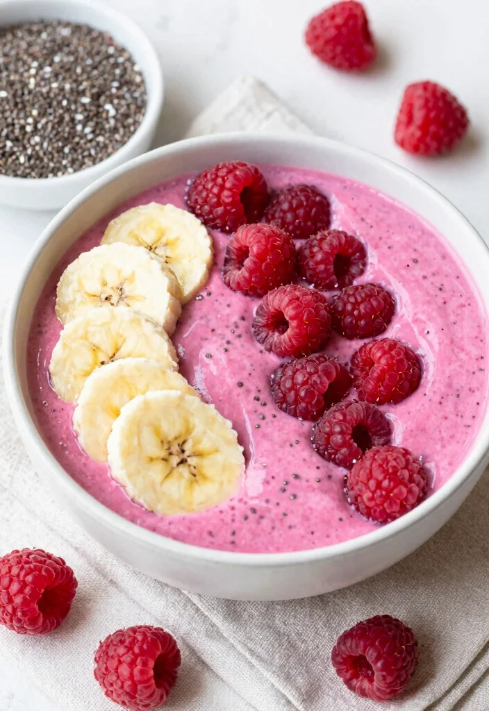 19 Thick Smoothie Bowl Recipes That Stay Creamy - 16. Raspberry Chia Bowl 1