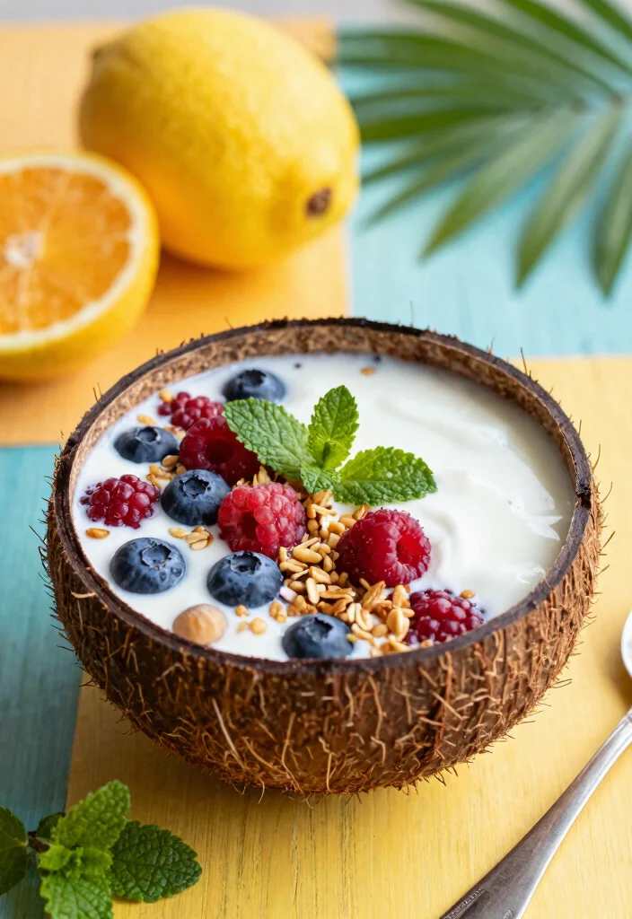 19 Tropical Smoothie Bowl Recipes with Fresh Fruit - 12. Coconut Berry Delight Bowl 1