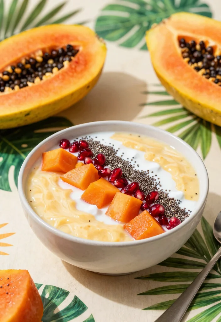 19 Tropical Smoothie Bowl Recipes with Fresh Fruit - 6. Papaya Coconut Bliss Bowl 1