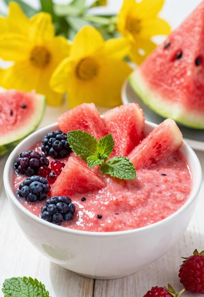 19 Tropical Smoothie Bowl Recipes with Fresh Fruit - 7. Watermelon Paradise Bowl 1