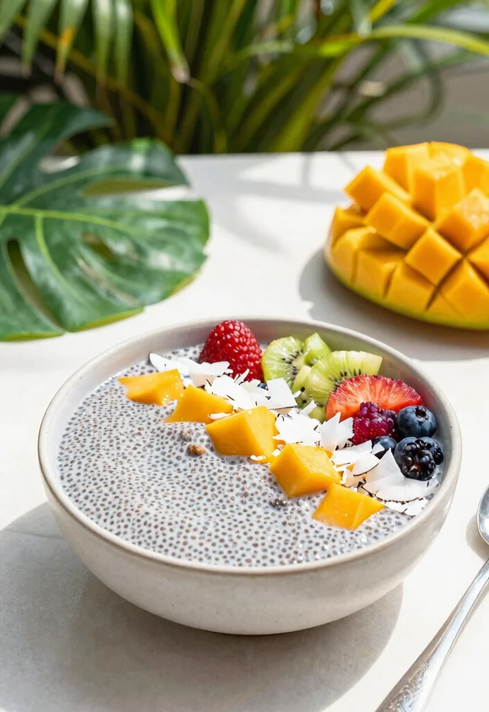 19 Tropical Smoothie Bowl Recipes with Fresh Fruit - 8. Tropical Chia Seed Bowl 1