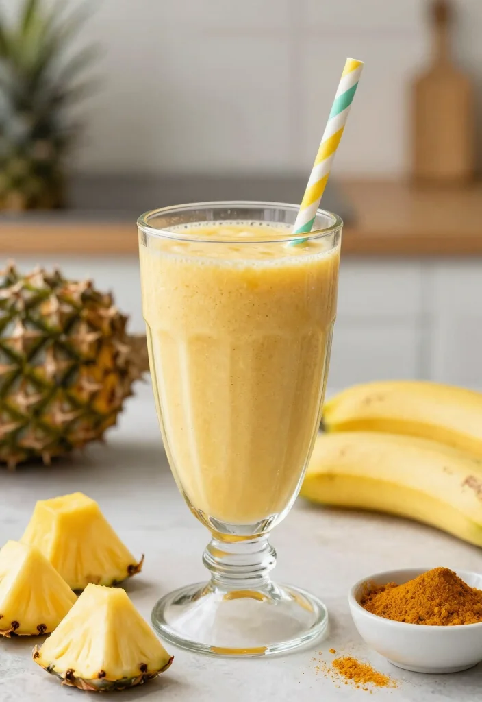 20 Body Detox Cleanse Drink Recipes for Natural Daily Support and Healthy Habits - 5. Pineapple Turmeric Smoothie 1