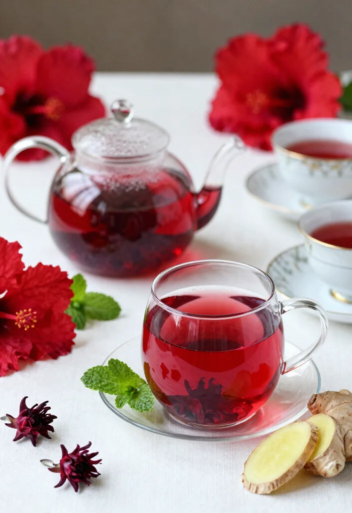 20 Detox Tea Recipes You Can Make at Home for Daily Cleanse and Light Energy Boost - 8. Hibiscus & Ginger Detox Tea 1