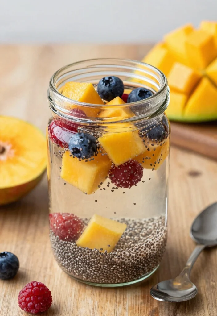 20 Detox Water Recipes Supporting Fat Burning and a Flat Tummy Lifestyle - 12. Chia Fruit Infusion 1