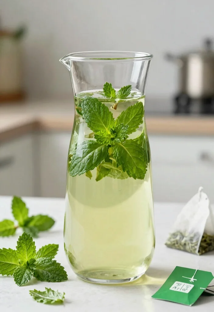 20 Detox Water Recipes Supporting Fat Burning and a Flat Tummy Lifestyle - 13. Refreshing Herbal Green Tea 1