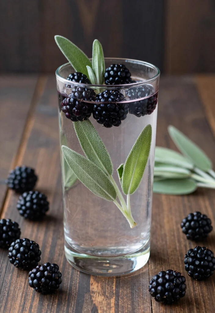 20 Detox Water Recipes Supporting Fat Burning and a Flat Tummy Lifestyle - 16. Blackberry Sage Sipper 1