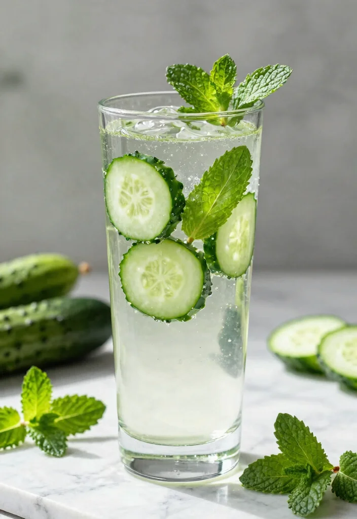 20 Detox Water Recipes Supporting Fat Burning and a Flat Tummy Lifestyle - 3. Cucumber Mint Refresher 1