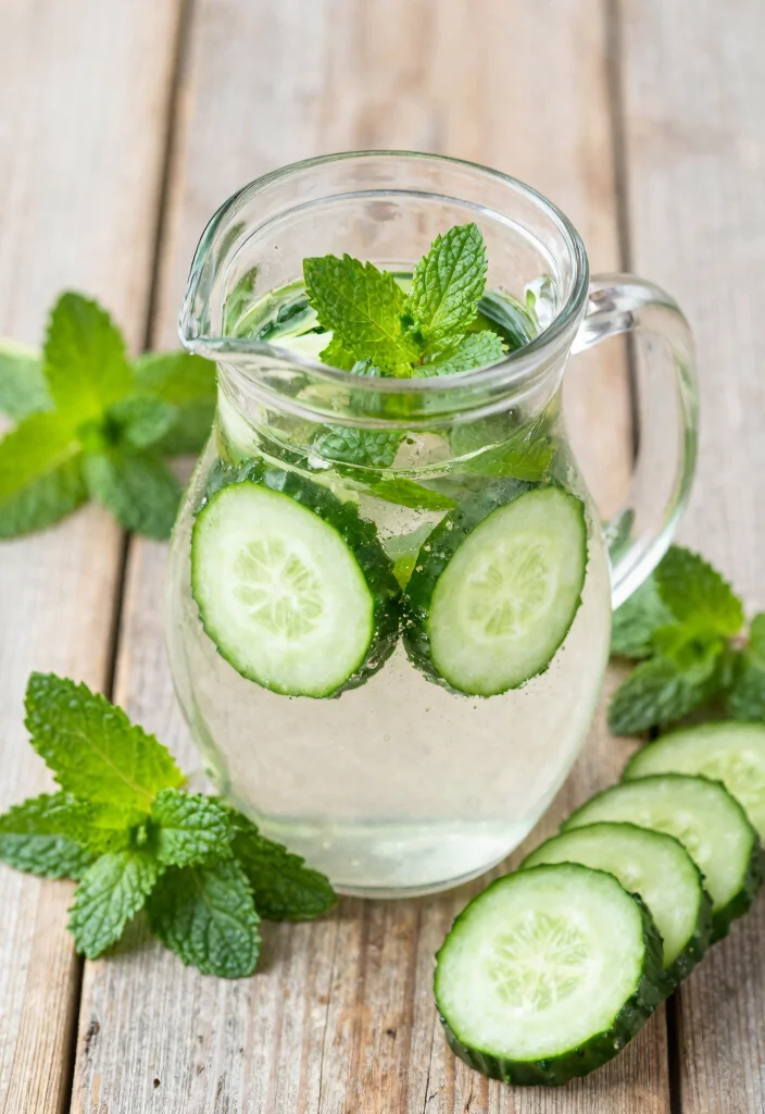 20 Detox Water Recipes for Clear, Glowing Skin with Simple Everyday Ingredients - 1. Cucumber & Mint Revitalize 1