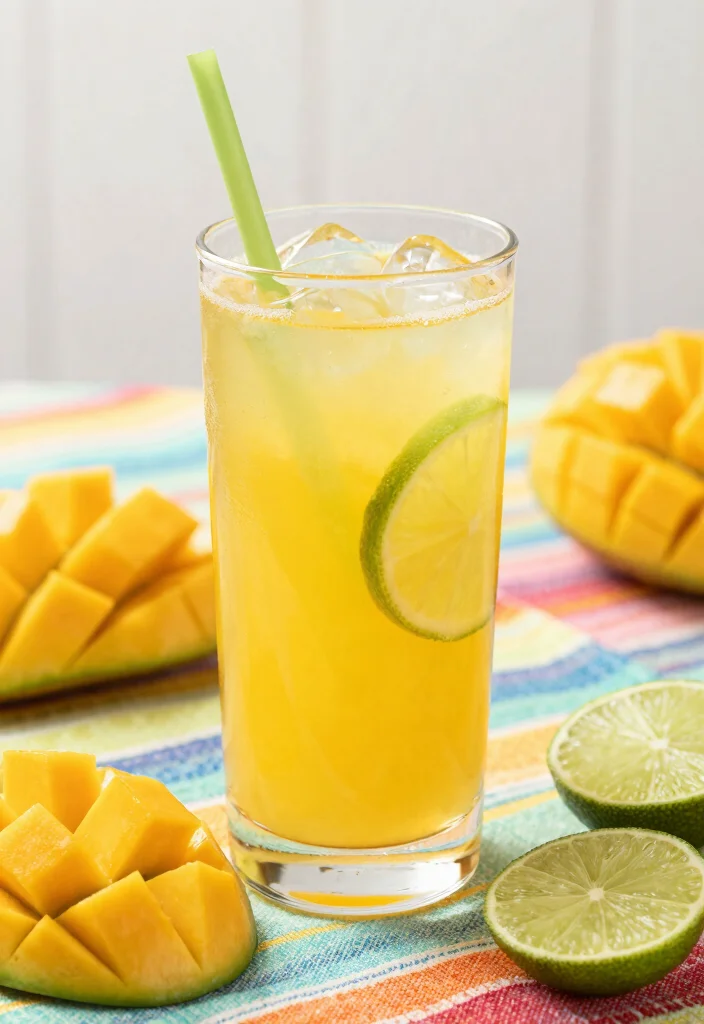 20 Detox Water Recipes for Clear, Glowing Skin with Simple Everyday Ingredients - 13. Mango & Lime Fiesta 1
