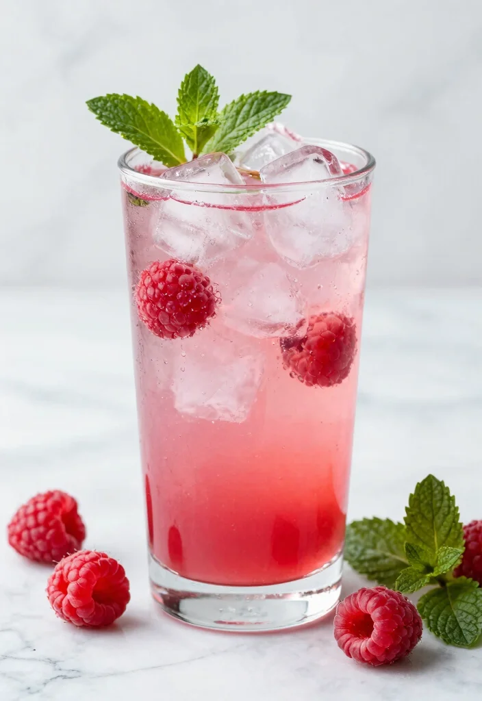 20 Detox Water Recipes for Clear, Glowing Skin with Simple Everyday Ingredients - 14. Raspberry & Mint Splash 1