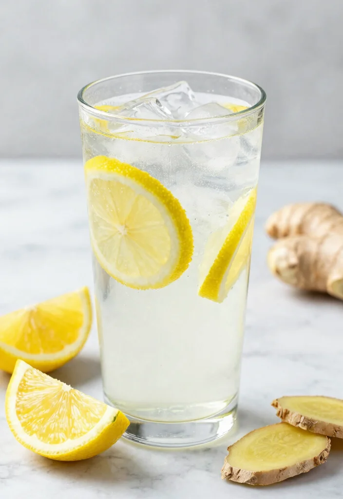 20 Detox Water Recipes for Clear, Glowing Skin with Simple Everyday Ingredients - 2. Lemon & Ginger Zing 1