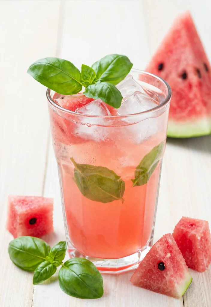 20 Detox Water Recipes for Clear, Glowing Skin with Simple Everyday Ingredients - 4. Watermelon & Basil Refresh 1